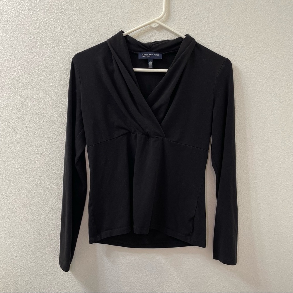 Jones New York long sleeve shirt black medium